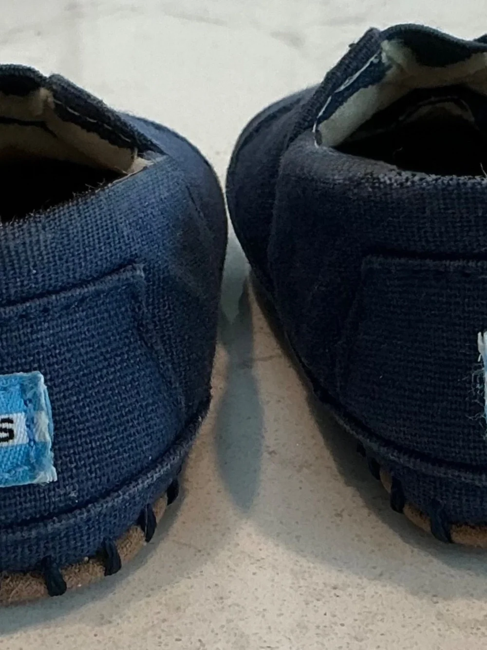 TOMS Booties Shoes Size 3 Navy Blue Canvas Baby Crib Alpargata